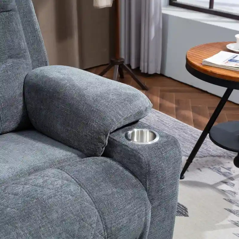 Overstuffed Chenille Power Lift Recliner With Extended Footrest,lift Assist,heat/message,ubs/type C Charging & Storage 20