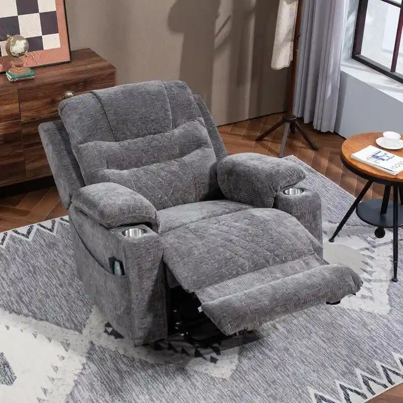 Overstuffed Chenille Power Lift Recliner With Extended Footrest,lift Assist,heat/message,ubs/type C Charging & Storage 27