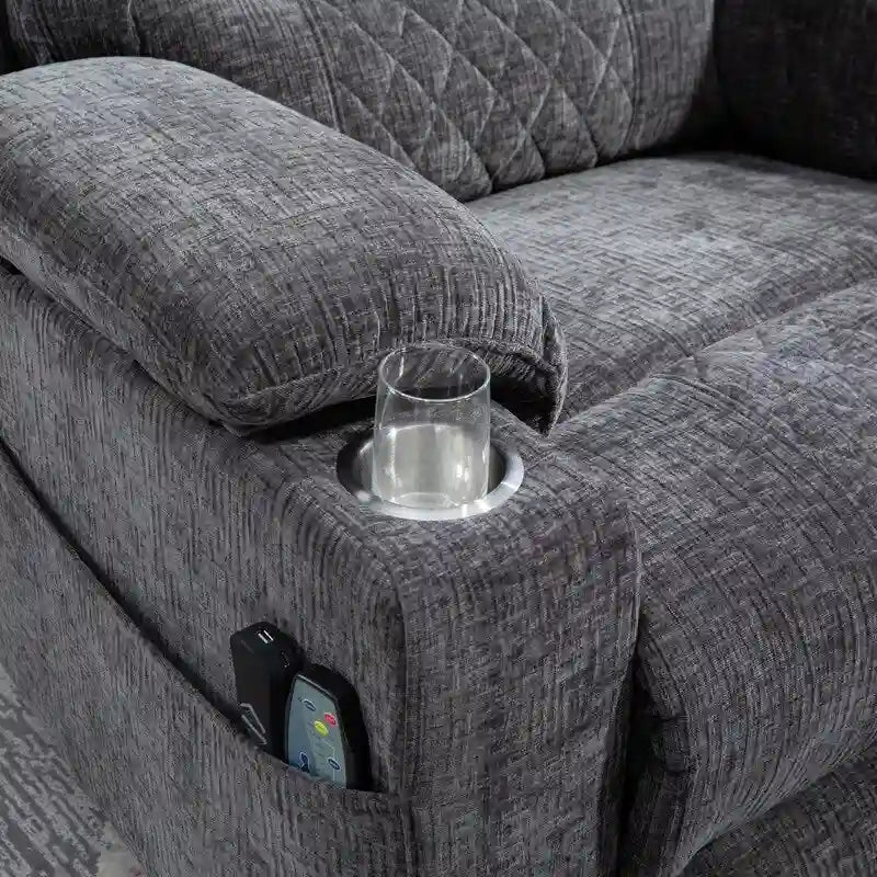 Overstuffed Chenille Power Lift Recliner With Extended Footrest,lift Assist,heat/message,ubs/type C Charging & Storage 34