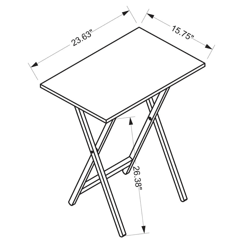 5-Piece Folding Tray Table Set with Stand - 26.25 - Hazelnut Brown 4