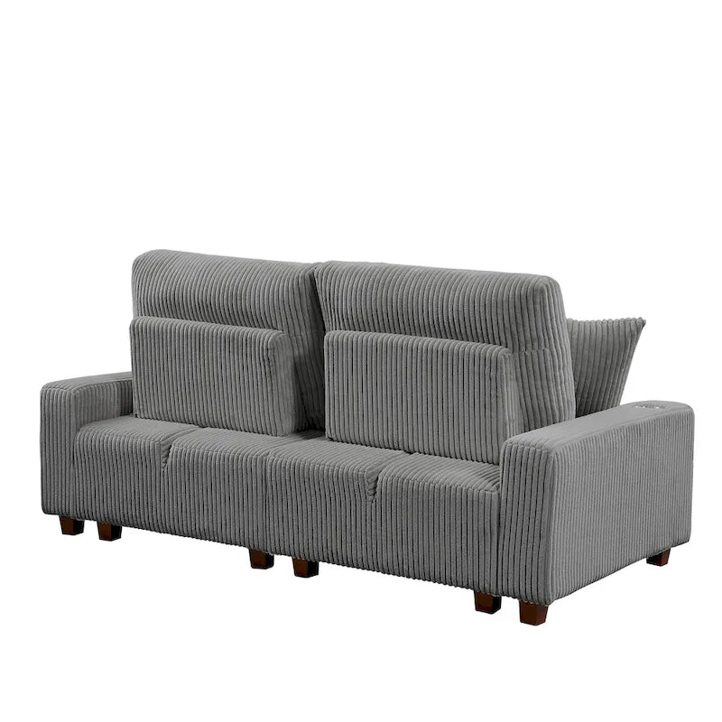 74 Wide Upholstered Chaise Lounge Loveseat with Adjustable Backrest 8