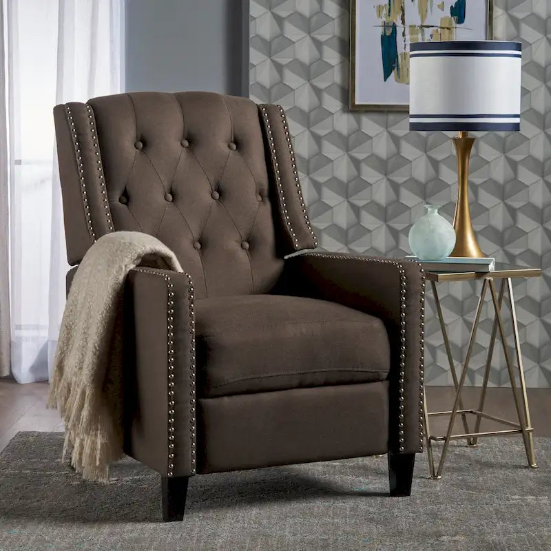 Roomfitters Classic Fabric Push Back Chair, Elegant Recliner for Living Room, Bedroom 35
