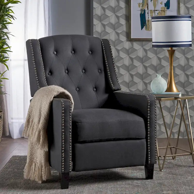 Roomfitters Classic Fabric Push Back Chair, Elegant Recliner for Living Room, Bedroom 36