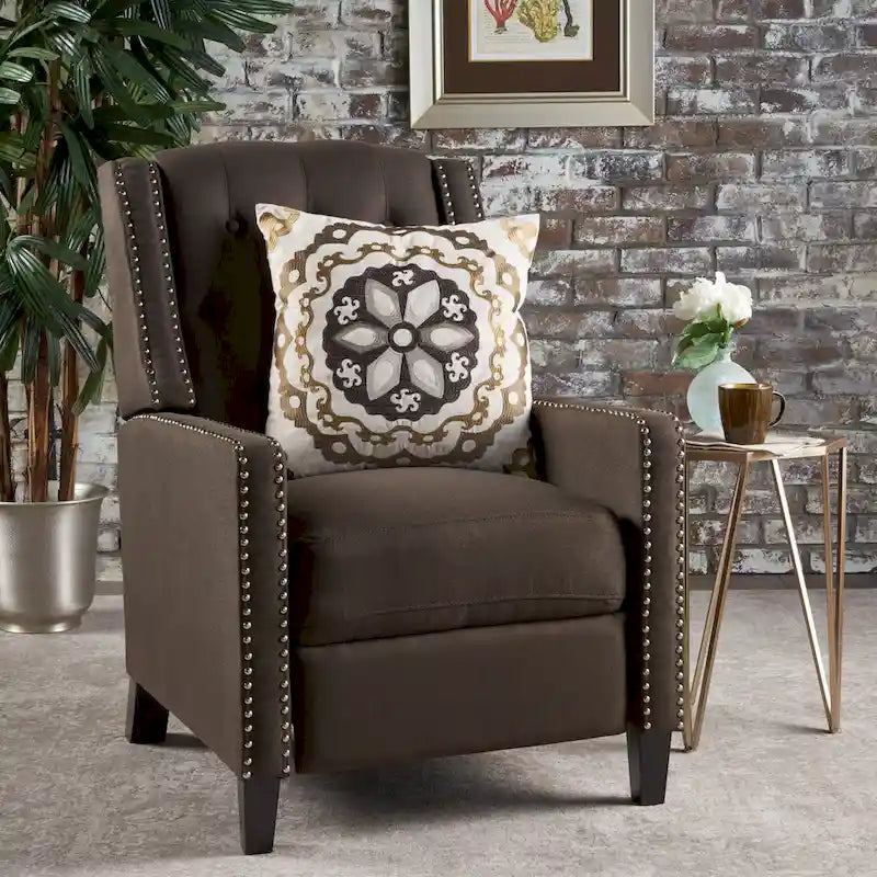 Roomfitters Classic Fabric Push Back Chair, Elegant Recliner for Living Room, Bedroom 6