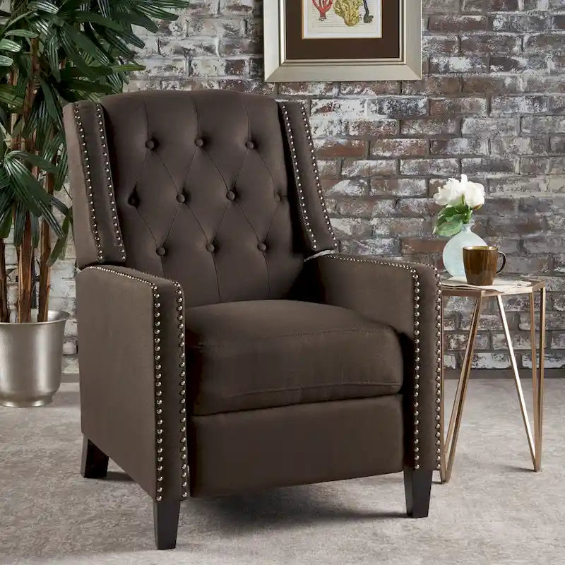 Roomfitters Classic Fabric Push Back Chair, Elegant Recliner for Living Room, Bedroom 7