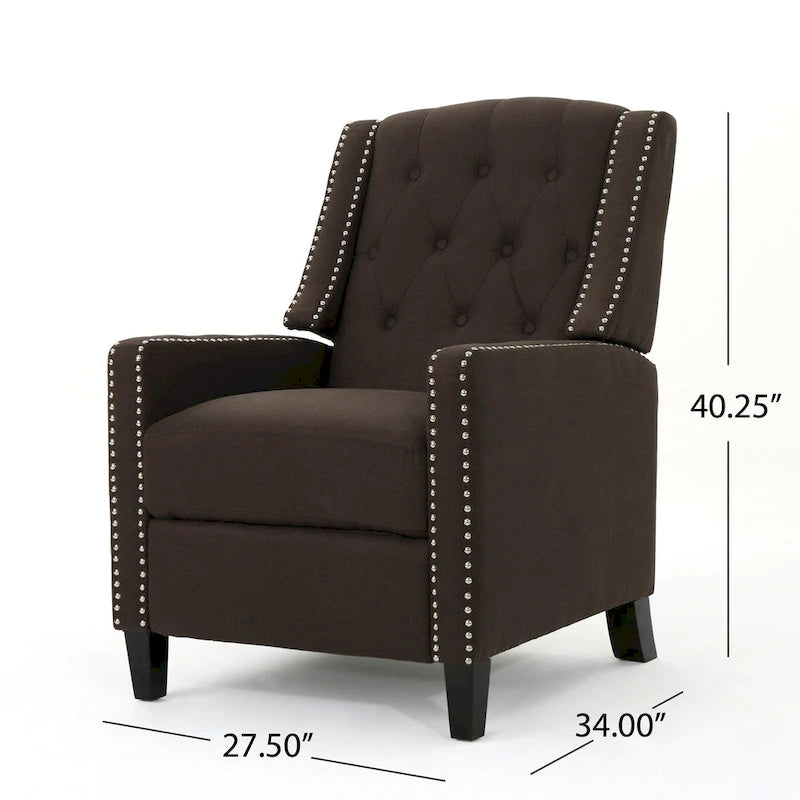 Roomfitters Classic Fabric Push Back Chair, Elegant Recliner for Living Room, Bedroom 8