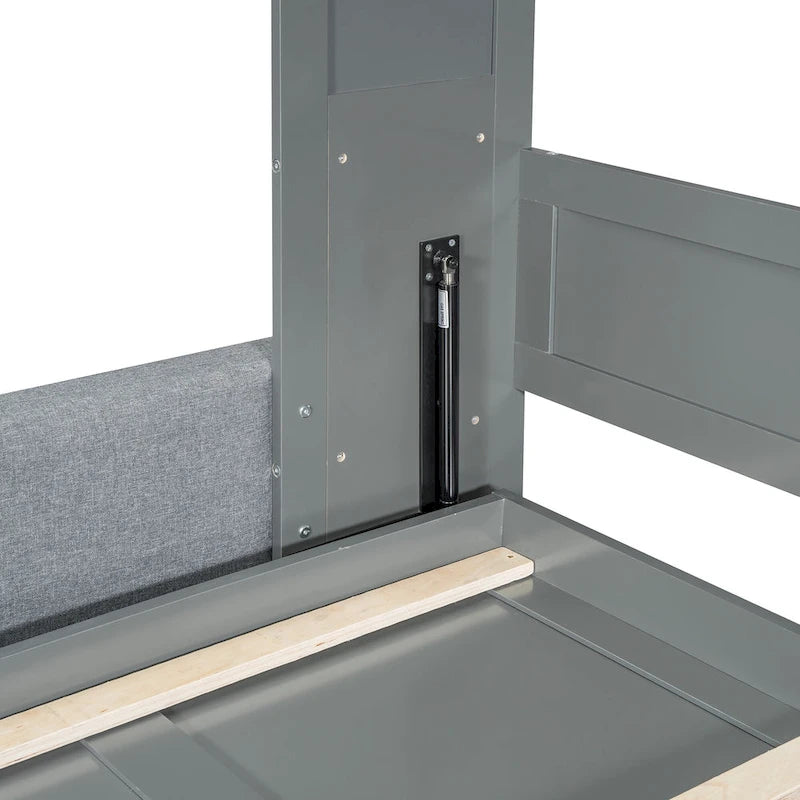 Queen Convertible Murphy Bed with Sofa, 2-in-1 Design, Storage & Dual-Piston Mechanism 8