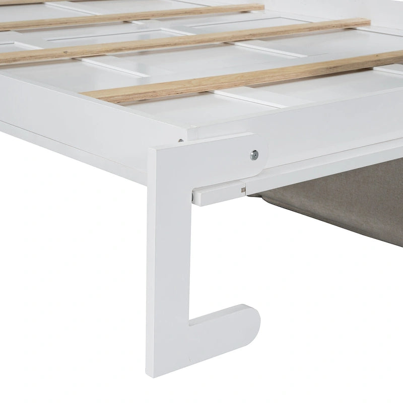 Queen Convertible Murphy Bed with Sofa, 2-in-1 Design, Storage & Dual-Piston Mechanism 15