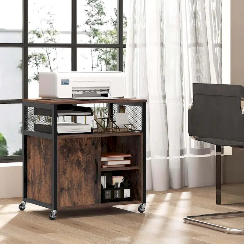 Costway File Cabinet on Wheels with Charging Station & Cable - See Details 3