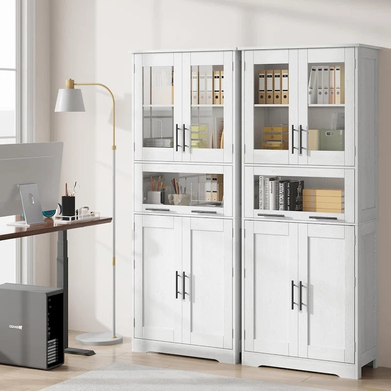 Tall Bathroom Cabinet, Linen Storage Cabinet with Doors and Adjustable Shelves and Drawer 17
