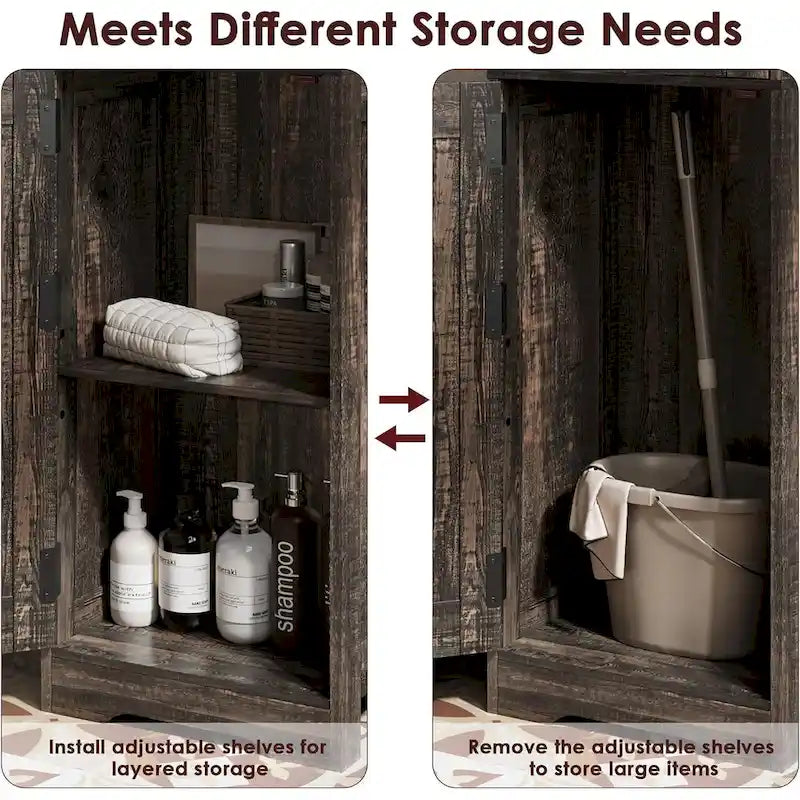 Tall Bathroom Cabinet, Linen Storage Cabinet with Doors and Adjustable Shelves and Drawer 23