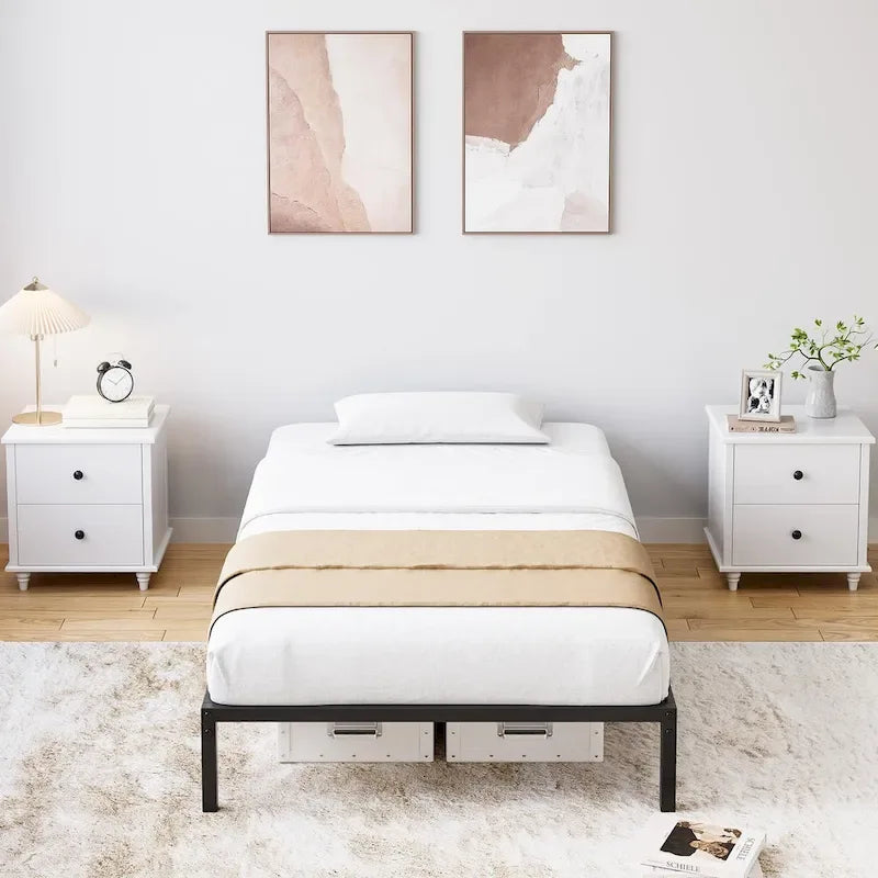 Bed Frame No Box Spring Needed, Heavy Duty Metal Platform Bed Frame 3