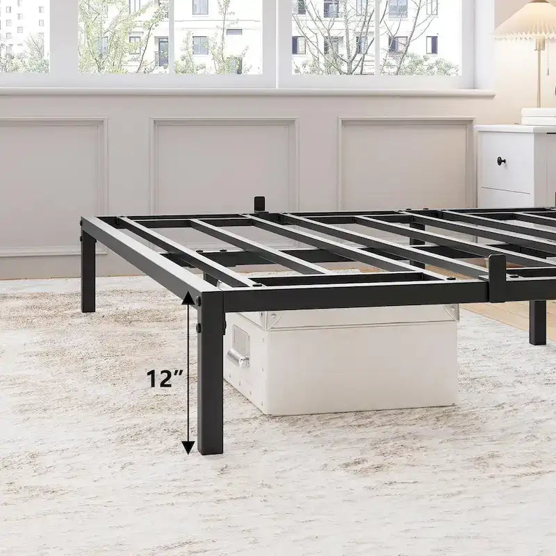 Bed Frame No Box Spring Needed, Heavy Duty Metal Platform Bed Frame 5