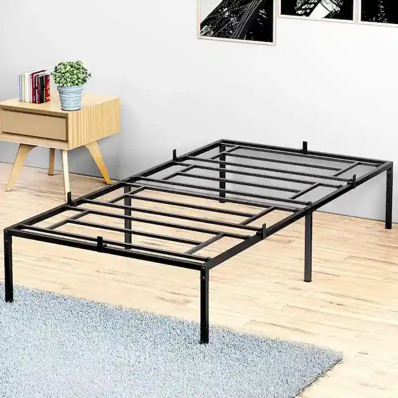 Bed Frame No Box Spring Needed, Heavy Duty Metal Platform Bed Frame 10