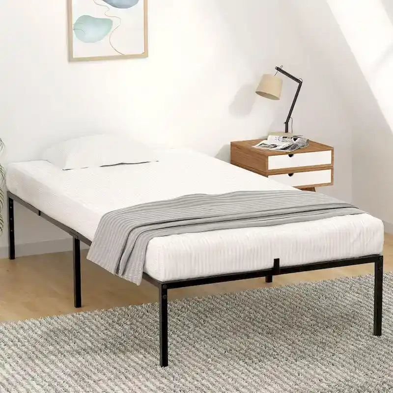 Bed Frame No Box Spring Needed, Heavy Duty Metal Platform Bed Frame 12