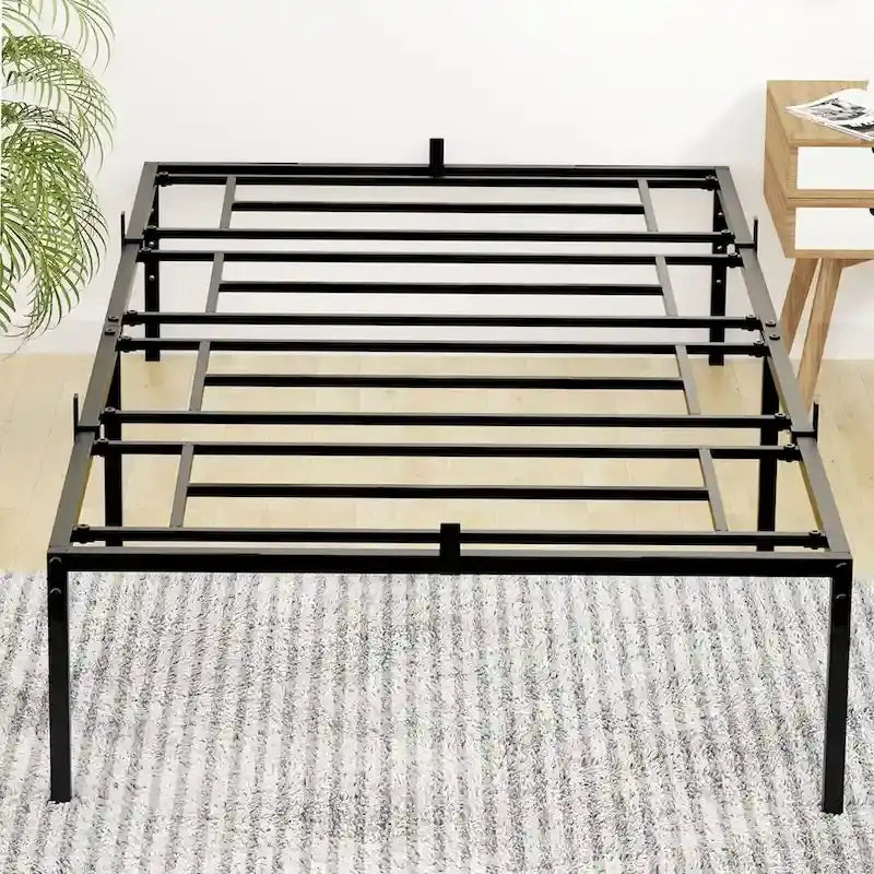 Bed Frame No Box Spring Needed, Heavy Duty Metal Platform Bed Frame 13