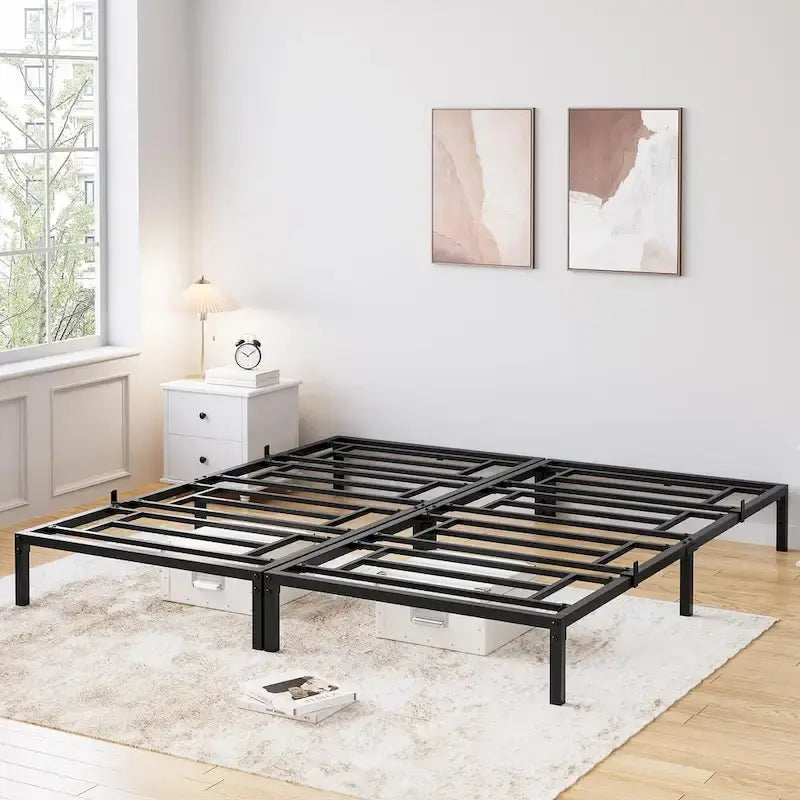 Bed Frame No Box Spring Needed, Heavy Duty Metal Platform Bed Frame 24