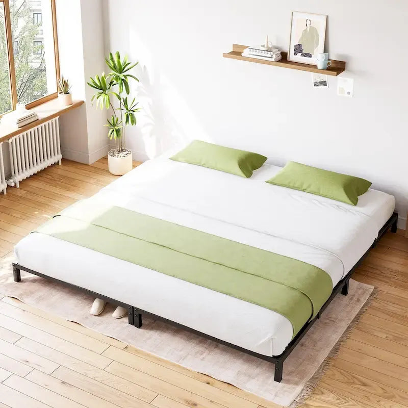 Bed Frame No Box Spring Needed, Heavy Duty Metal Platform Bed Frame 25