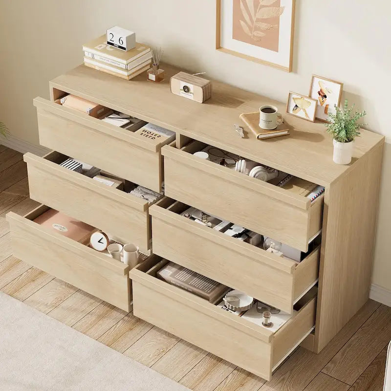 6 Drawer Dresser for Bedroom, Modern Dresser Organizer Storage Chest 12