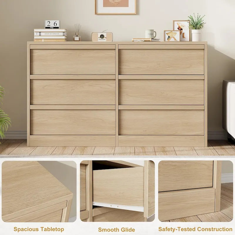 6 Drawer Dresser for Bedroom, Modern Dresser Organizer Storage Chest 13