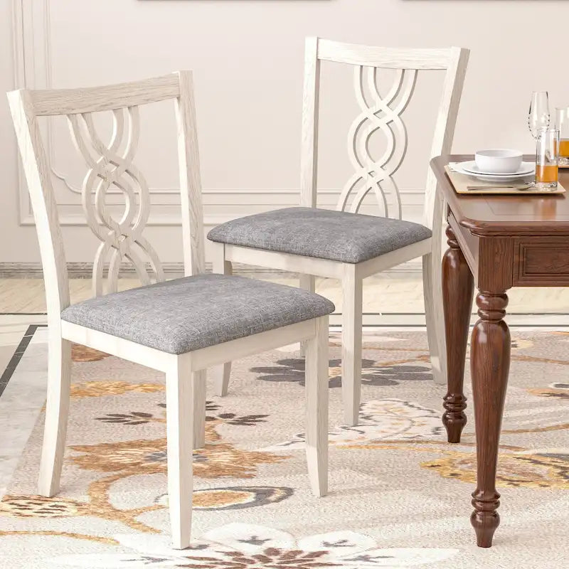 VECELO Solid Wood Dining Chairs Set of 2/4/6, Kitchen Side Chair 30