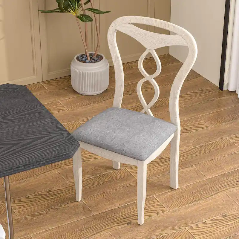 VECELO Solid Wood Dining Chairs Set of 2/4/6, Kitchen Side Chair