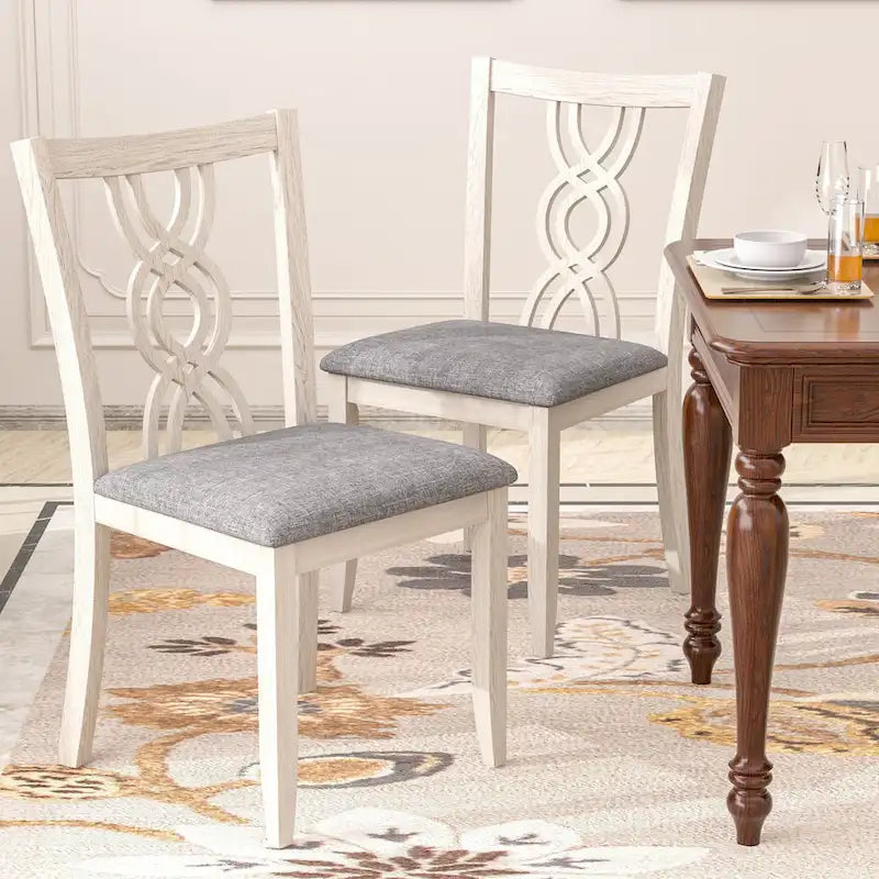 VECELO Solid Wood Dining Chairs Set of 2/4/6, Kitchen Side Chair 7