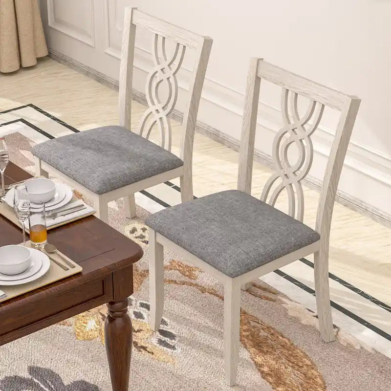 VECELO Solid Wood Dining Chairs Set of 2/4/6, Kitchen Side Chair 8