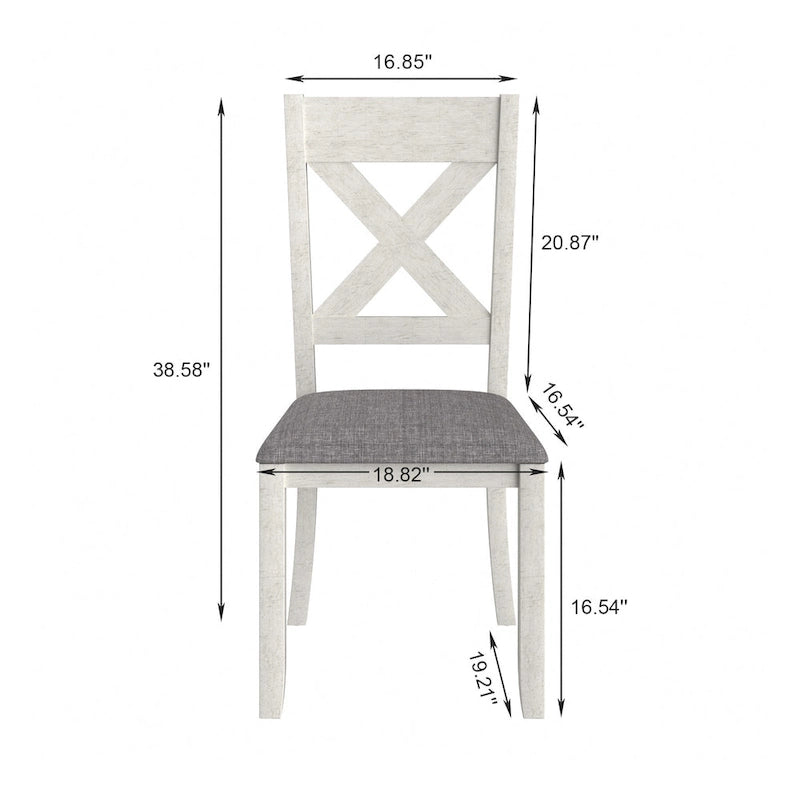 VECELO Solid Wood Dining Chairs Set of 2/4/6, Kitchen Side Chair 17