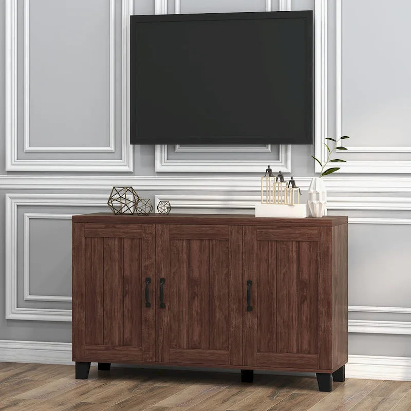 Costway 3-Door Buffet Sideboard Storage Credenza Cabinet Console 4
