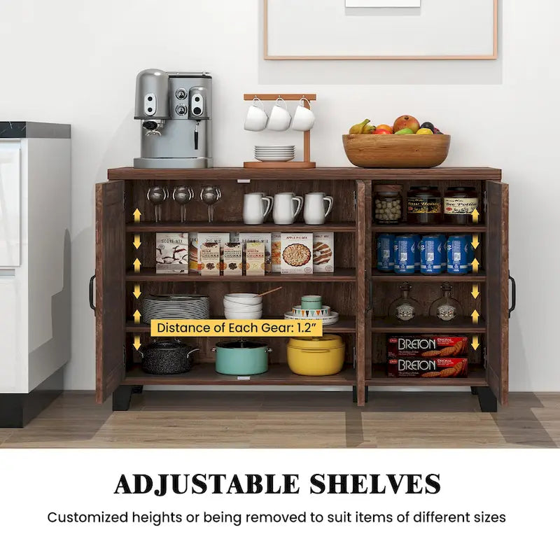 Costway 3-Door Buffet Sideboard Storage Credenza Cabinet Console 5