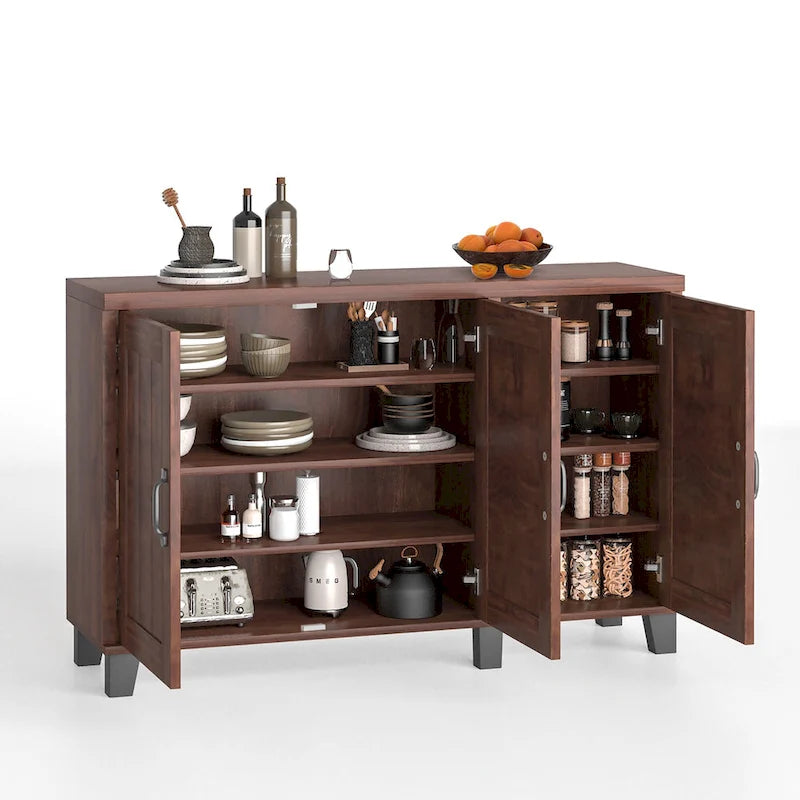 Costway 3-Door Buffet Sideboard Storage Credenza Cabinet Console 8
