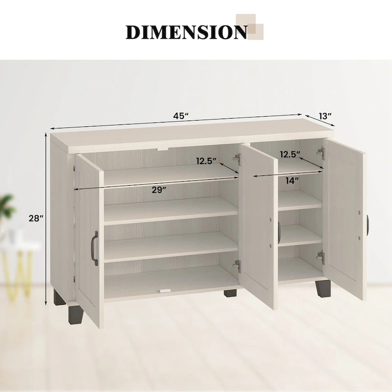 Costway 3-Door Buffet Sideboard Storage Credenza Cabinet Console 11