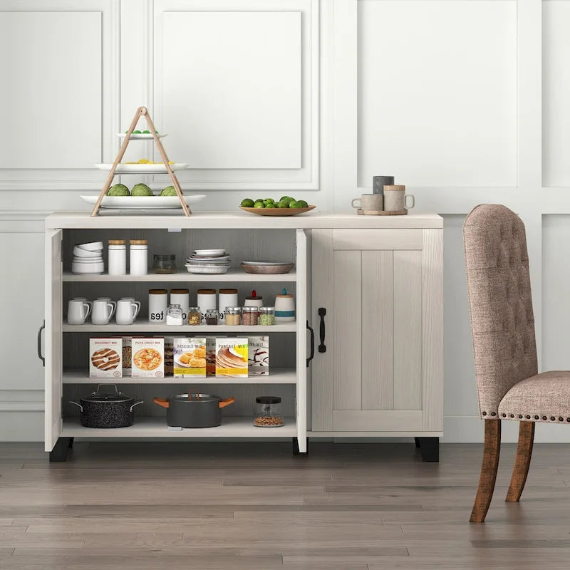 Costway 3-Door Buffet Sideboard Storage Credenza Cabinet Console 12