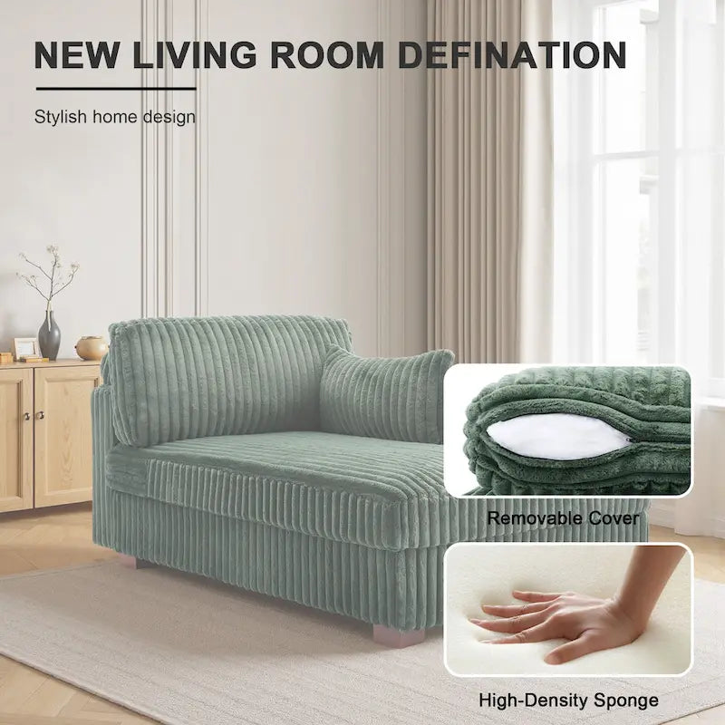 DREAMSIDEA Oversized Right Facing Chaise Lounge Lofa 4