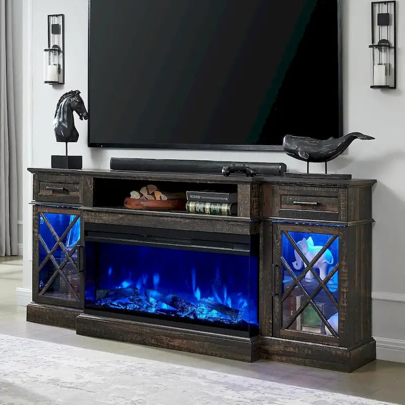 Fireplace TV Stand for 80 Inch TV, Entertainment Center,Media Console 27