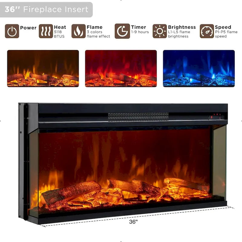Fireplace TV Stand for 80 Inch TV, Entertainment Center,Media Console 8