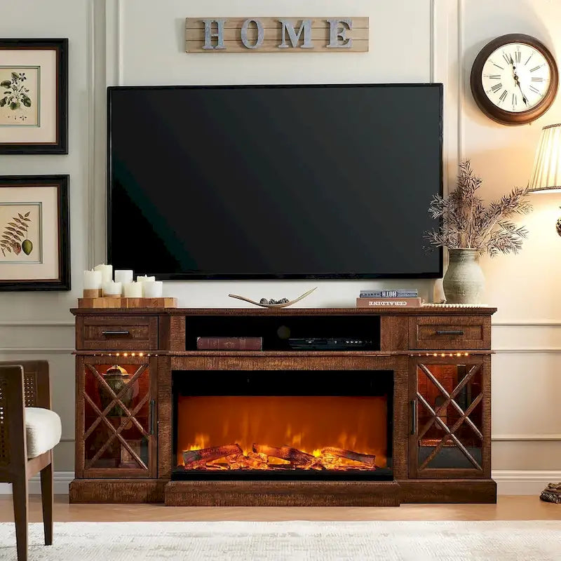 Fireplace TV Stand for 80 Inch TV, Entertainment Center,Media Console 25