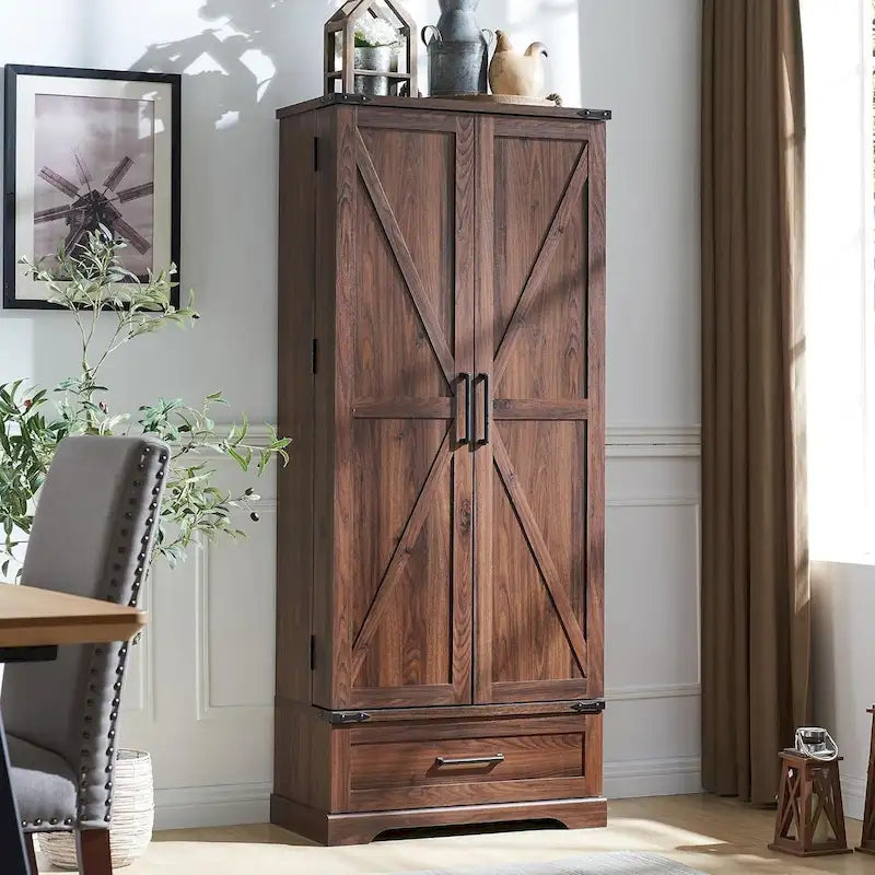 72 Farmhouse Kitchen Pantry Cabinet, Tall Storage Cabinet, Cupboard - N/A 31