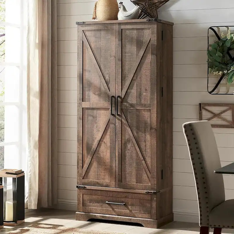 72 Farmhouse Kitchen Pantry Cabinet, Tall Storage Cabinet, Cupboard - N/A 32
