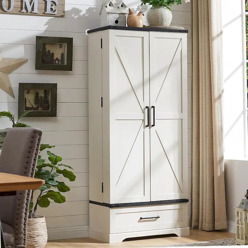 72 Farmhouse Kitchen Pantry Cabinet, Tall Storage Cabinet, Cupboard - N/A 33