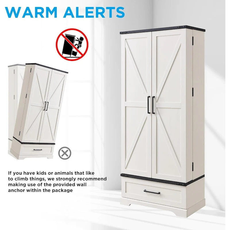 72 Farmhouse Kitchen Pantry Cabinet, Tall Storage Cabinet, Cupboard - N/A 8