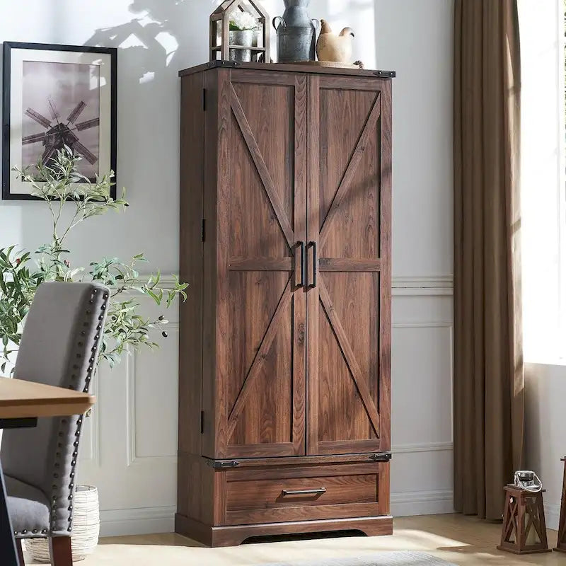 72 Farmhouse Kitchen Pantry Cabinet, Tall Storage Cabinet, Cupboard - N/A 17
