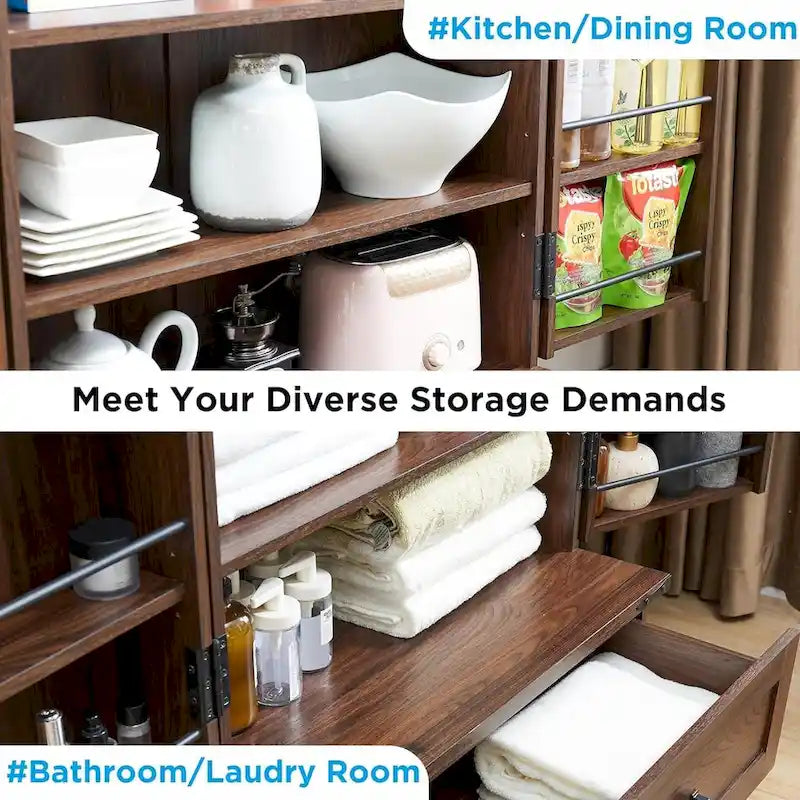 72 Farmhouse Kitchen Pantry Cabinet, Tall Storage Cabinet, Cupboard - N/A 20