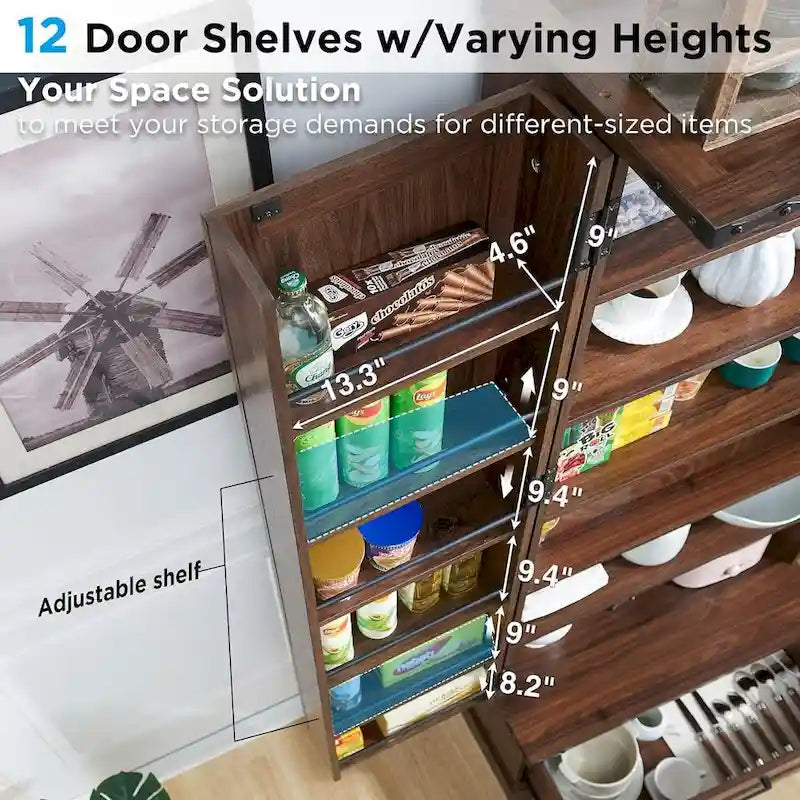 72 Farmhouse Kitchen Pantry Cabinet, Tall Storage Cabinet, Cupboard - N/A 22