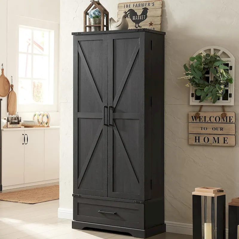 72 Farmhouse Kitchen Pantry Cabinet, Tall Storage Cabinet, Cupboard - N/A 23