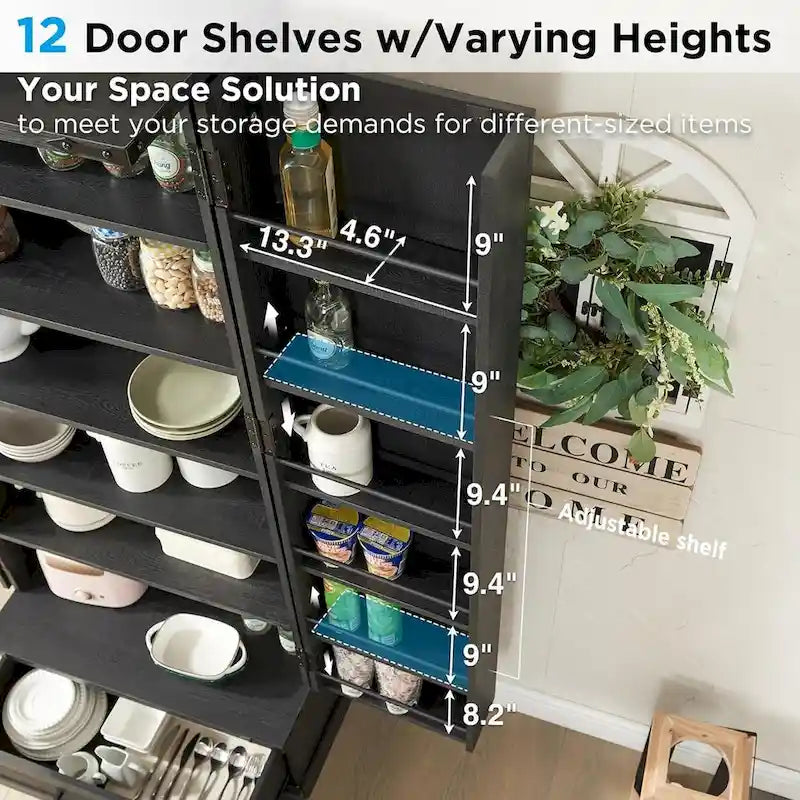 72 Farmhouse Kitchen Pantry Cabinet, Tall Storage Cabinet, Cupboard - N/A 26