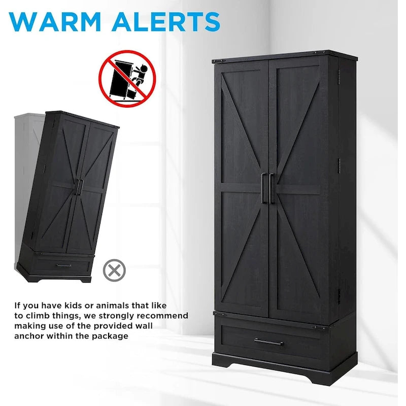 72 Farmhouse Kitchen Pantry Cabinet, Tall Storage Cabinet, Cupboard - N/A 29