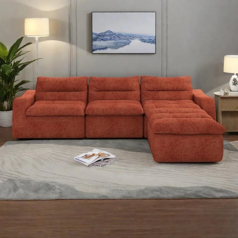 116.26 Modular Foam L-Shaped Floor Sofa with Free Combination, No-Assembly Design & Ergonomic Support (4/6-Seater Options) 23