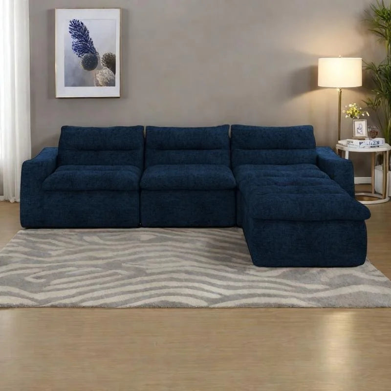 116.26 Modular Foam L-Shaped Floor Sofa with Free Combination, No-Assembly Design & Ergonomic Support (4/6-Seater Options) 24